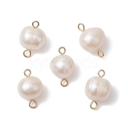 Natural Cultured Freshwater Pearl Connector Charms PALLOY-JF03090-02-1