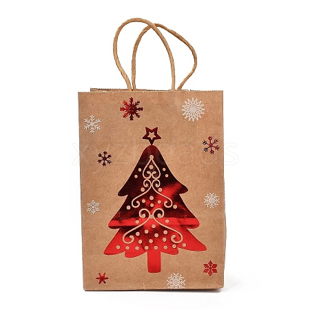 Christmas Theme Hot Stamping Rectangle Paper Bags LS-CARB-F011-02A-1