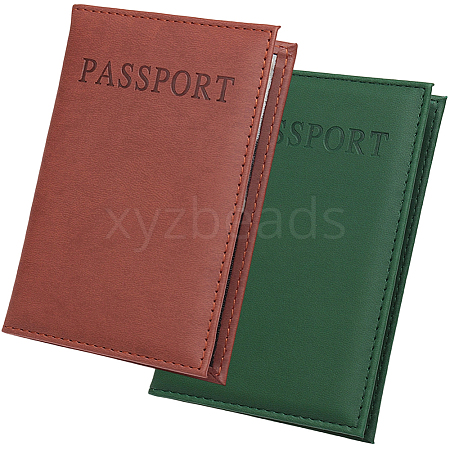 2Pcs 2 Colors PU Leather Passport Cover OFST-CL0001-10B-1