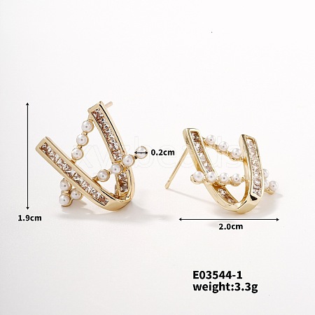 Shiny Women's Earrings with Hollow Design QN5247-6-1