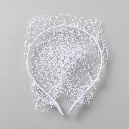 Bridal Pearl Mesh Veil Cloth Hair Bands MRMJ-WH0082-05A-02-1