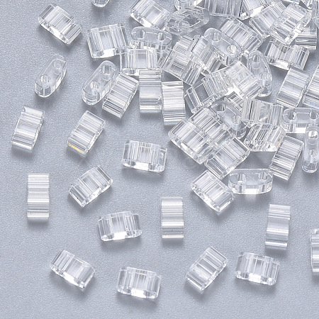 2-Hole Transparent Glass Seed Beads X-SEED-S031-M-001-1