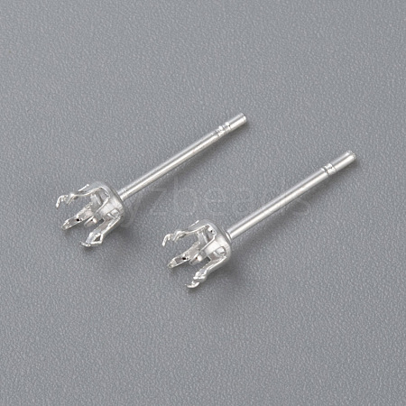 304 Stainless Steel Stud Earring Findings STAS-D448-087S-4mm-1