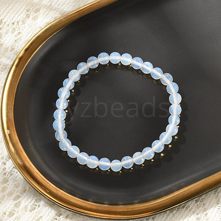 Opalite Beaded Stretch Bracelets BJEW-D446-B-07-1