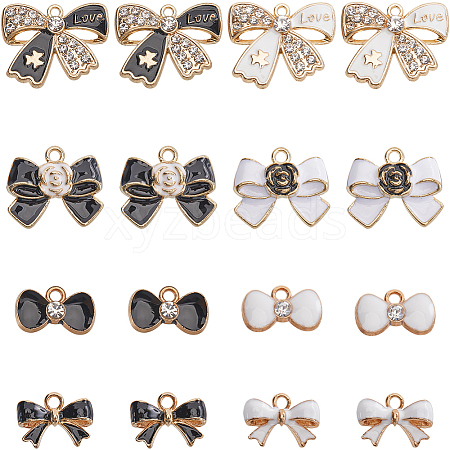 48Pcs 8 Styles Alloy Enamel Pendants ENAM-SC0005-67-1