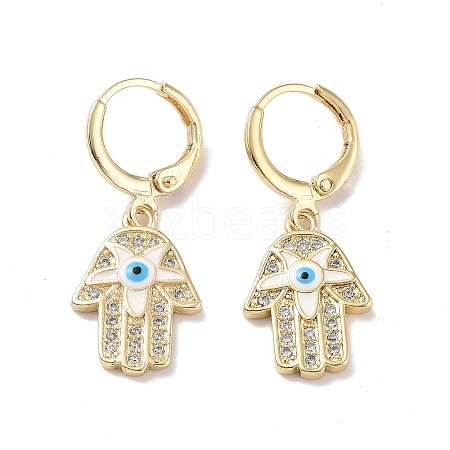 Real 18K Gold Plated Brass Dangle Leverback Earrings EJEW-L269-014G-02-1