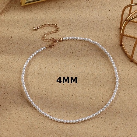 Plastic Imitation Pearl Round Beaded Necklaces for Women WGF0340-08-1