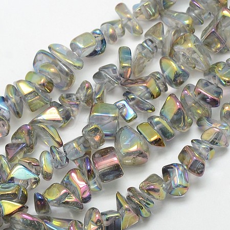 Electroplate Natural Quartz Crystal Chip Beads Strands G-L153-01-1