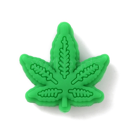 Maple Leaf Silicone Beads SIL-WH0010-18B-1