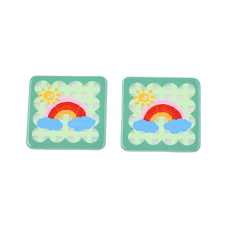 Transparent Printed Acrylic Cabochons TACR-N016-19-1