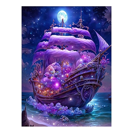 Fancy Night Sailboat DIY Diamond Painting Kit PW-WG15544-05-1