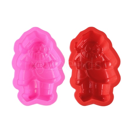 Santa Claus Cake DIY Food Grade Silicone Statue Mold DIY-K075-06-1