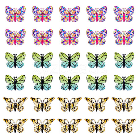 30Pcs 3 Styles Printed Translucent Acrylic  Pendants OACR-TA0003-32-1