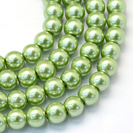 Baking Painted Pearlized Glass Pearl Round Bead Strands HY-Q003-4mm-26-1