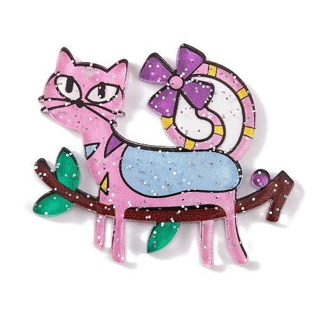 Cat Theme Acrylic Pendants MACR-U003-06D-1