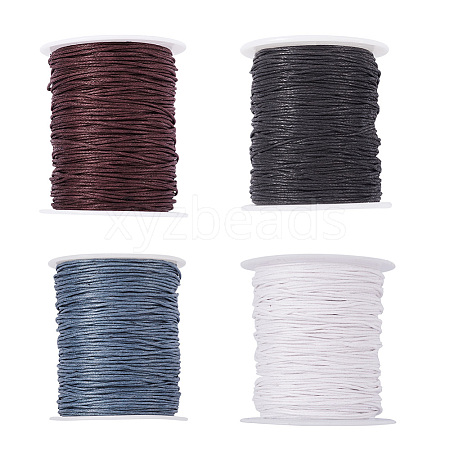 Yilisi 4 Rolls 4 Colors Waxed Cotton Thread Cords YC-YS0001-01-1