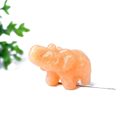 Natural Sunstone Carved Elephant Figurines Statues for Home Office Desktop Decoration PW-WGD8FC1-09-1