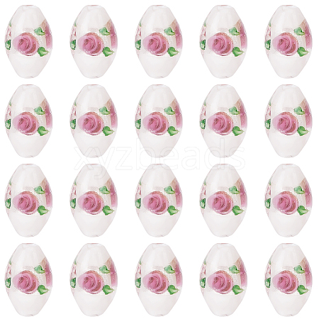 20Pcs Handmade Foil Glass Lampwork Beads LAMP-PA0001-63A-1
