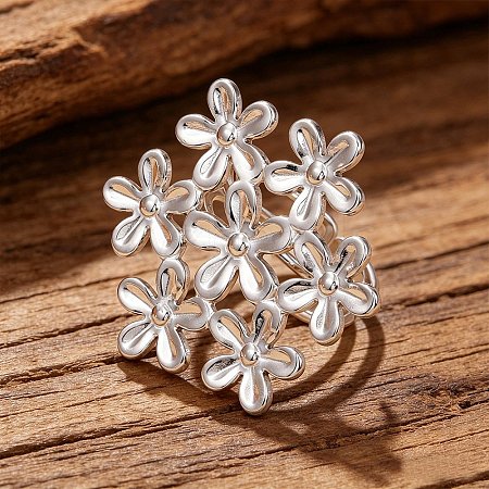 304 Stainless Steel Cuff Open Rings for Women SA-CBAF040-08P-1