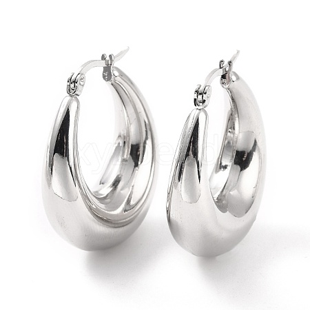 304 Stainless Steel Chunky Hoop Earrings for Women X-EJEW-F280-06E-P-1