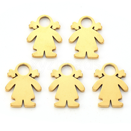 PVD Vacuum Plating 304 Stainless Steel Charms LS-STAS-N092-24G-1