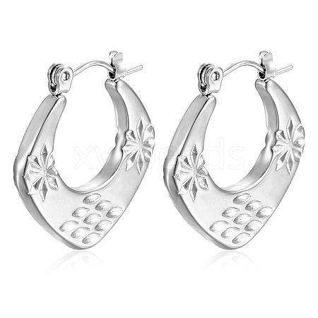 Cross-border European and American Fashion Geometric Square Stainless Steel Hoop Earrings PW-WGF982E-02-1