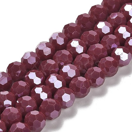 Electroplate Opaque Glass Beads Strands EGLA-A035-P10mm-A02-1