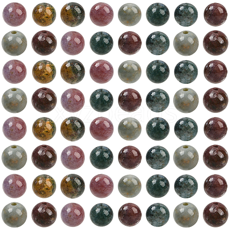 100Pcs Natural Indian Agate Beads G-SP0001-20B-1