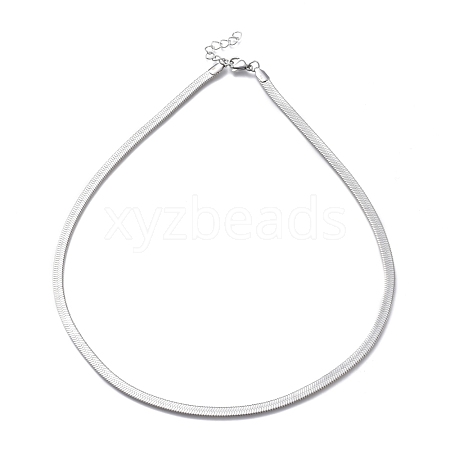 Unisex 304 Stainless Steel Herringbone Chain Necklaces NJEW-O119-01A-P-1