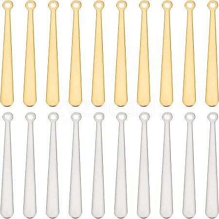 20Pcs 2 Colors 201 Stainless Steel Pendants STAS-UN0033-07-1