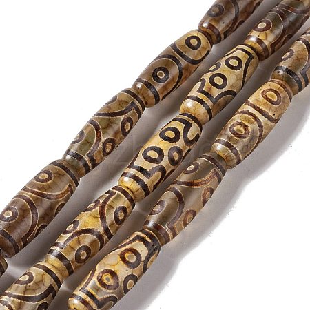 Tibetan Style dZi Beads Strands G-A024-01M-1