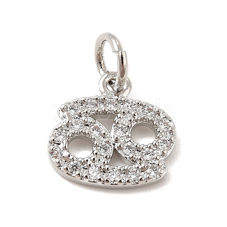 Brass Micro Pave Cubic Zirconia Charms KK-E077-02P-02-1