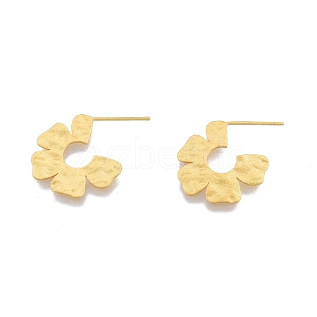 Rack Plating Brass Flower Stud Earrings EJEW-G322-09MG-1