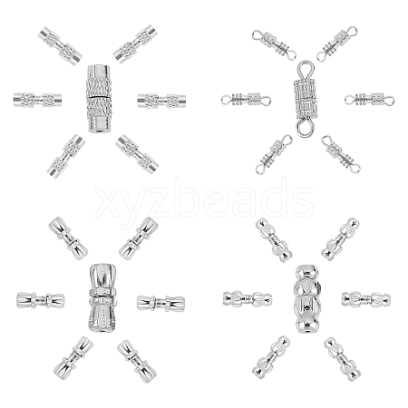 SUNNYCLUE 80 Sets 4 Style Brass Screw Clasps KK-SC0002-21-1