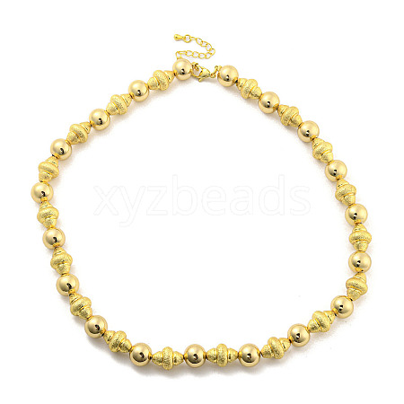 Rack Plating Brass Beaded Necklaces NJEW-P307-05G-1