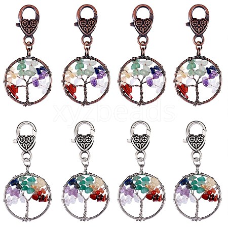 Natural/Synthetic Mixed Stone Pendant Decoration Sets HJEW-SW00005-1