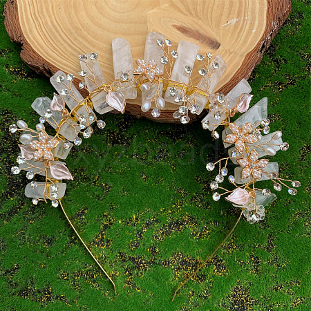 Natural Quartz Crystal Hair Bands PW-WG7316B-06-1