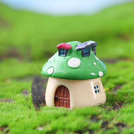 Mini Resin Mushroom House Figurines MUSH-PW0001-085A-04-1