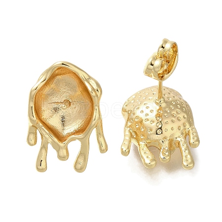 Brass Stud Earring Findings KK-K388-11G-1