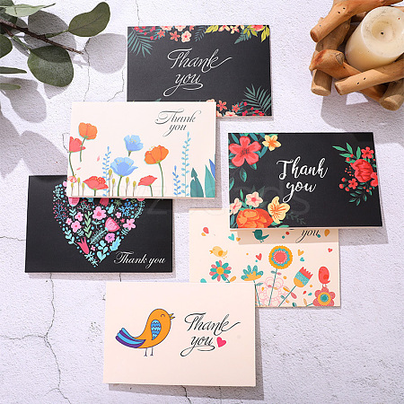 6Pcs 6 Styles Rectangle Thank You Greeting Cards HULI-PW0002-141D-1