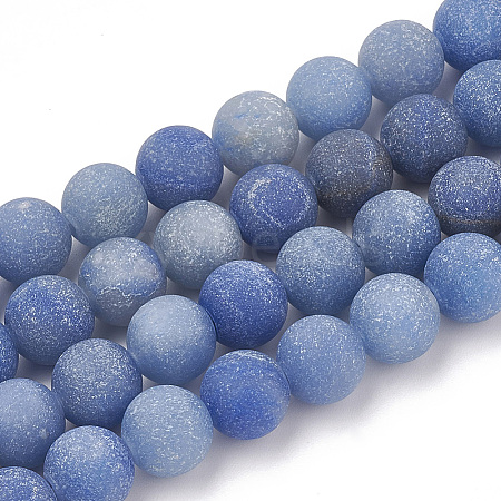 Dyed & Heated Natural Blue Aventurine Beads Strands G-T106-207-01-1