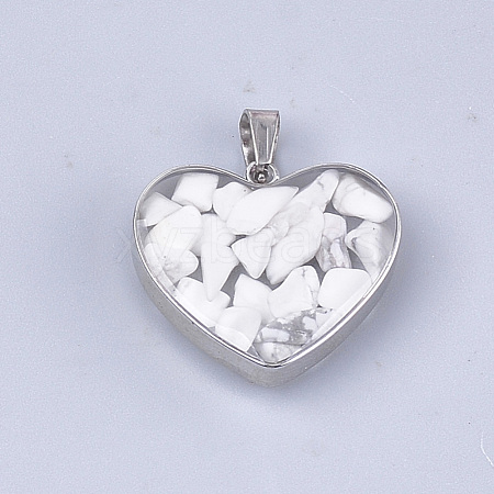 Natural Howlite Pendants STAS-T043-01B-1