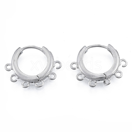 Tarnish Resistant 304 Stainless Steel Hoop Earrings Findings STAS-N092-188-1