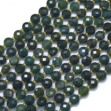 Natural Moss Agate Beads Strands G-K389-B09-01-1