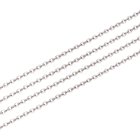 Anti-Tarnish Rhodium Plated 925 Sterling Silver Cable Chain STER-WH0011-04P-1