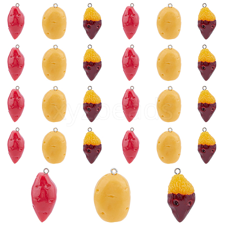 DICOSMETIC 30Pcs 3 Styles Opaque Resin Pendants RESI-DC0001-09-1