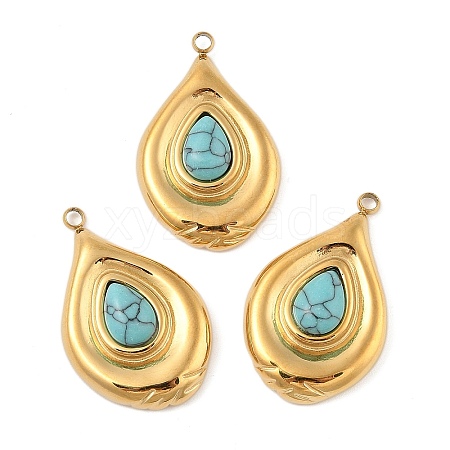 Synthetic Turquoise Pendants STAS-P380-25G-01-1