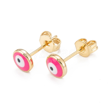 Brass Enamel Stud Earrings EJEW-D274-02G-02-1