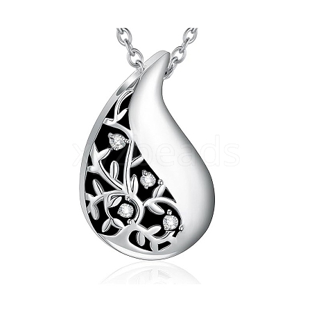 Stainless Steel Cremation Box Pet Memorial Pendant Cable Chain Necklace PW-WGD4062-01-1