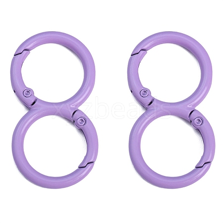 Spray Painted Alloy 8-shaped Keychain Clasps PW-WGE4E28-19-1